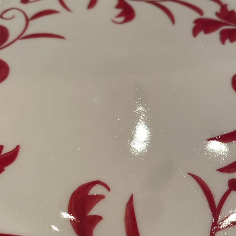 2 Red Leaf square dessert plates w/ wall hanger on back.  1.25” off wall 8.5” - Picture 7 of 8